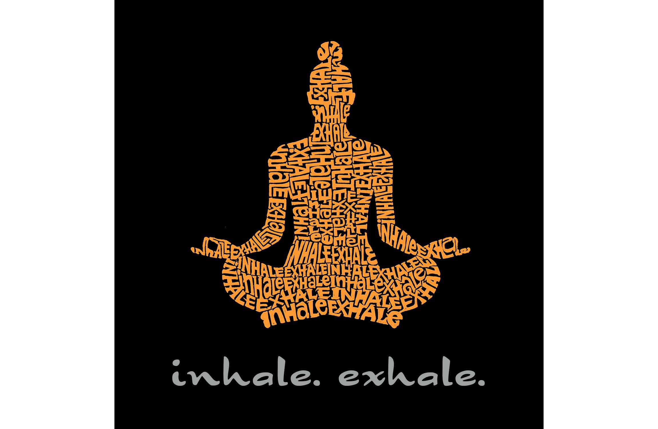 Womens Plus Size Word Art T-shirt - Inhale Exhale