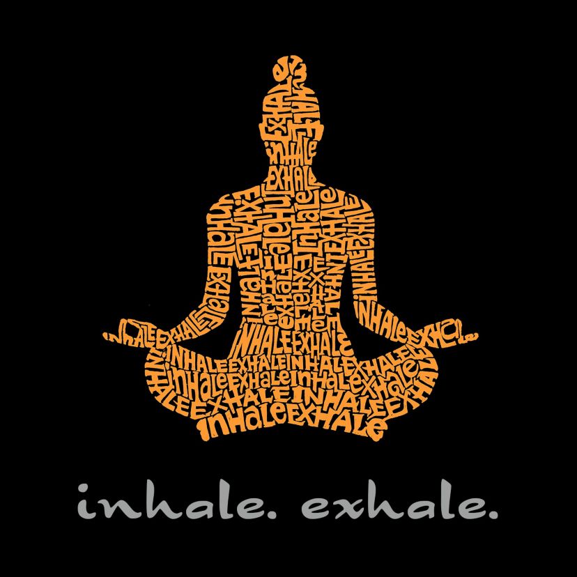 Womens Plus Size Word Art T-shirt - Inhale Exhale