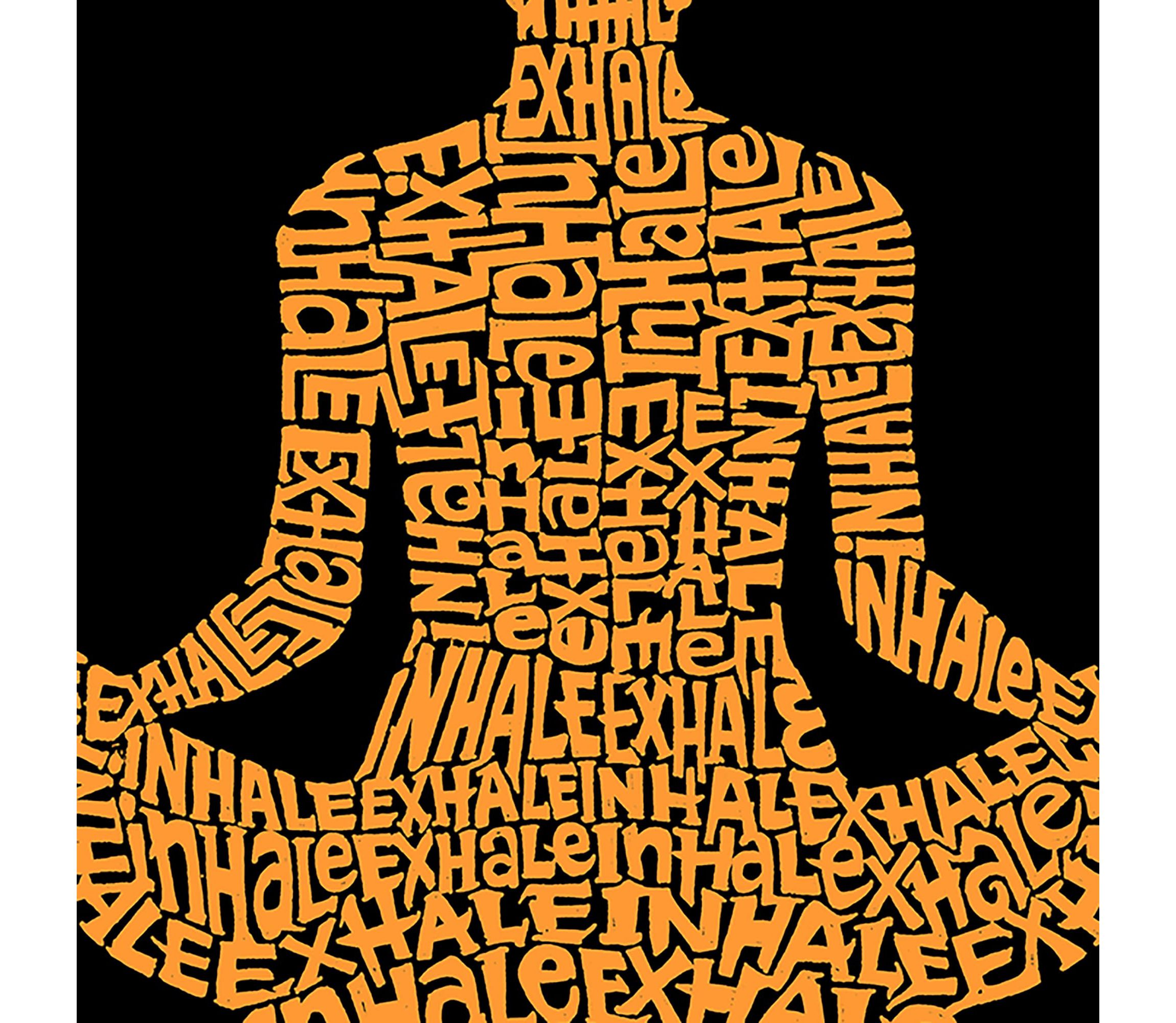 Womens Plus Size Word Art T-shirt - Inhale Exhale