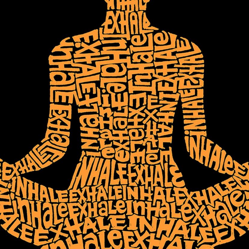 Womens Plus Size Word Art T-shirt - Inhale Exhale