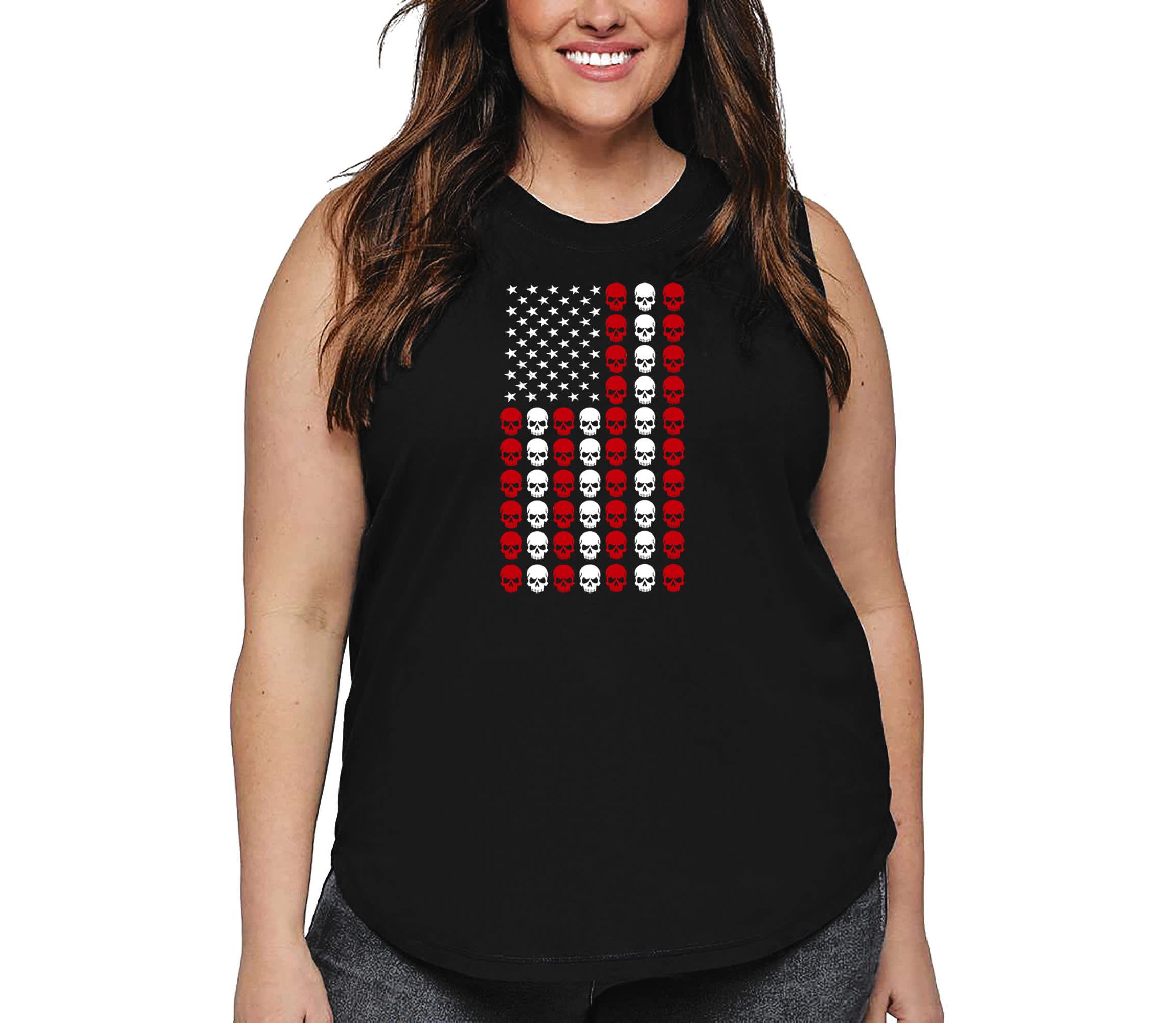 Skull Flag - Womens Plus Size Word Art Tank Top