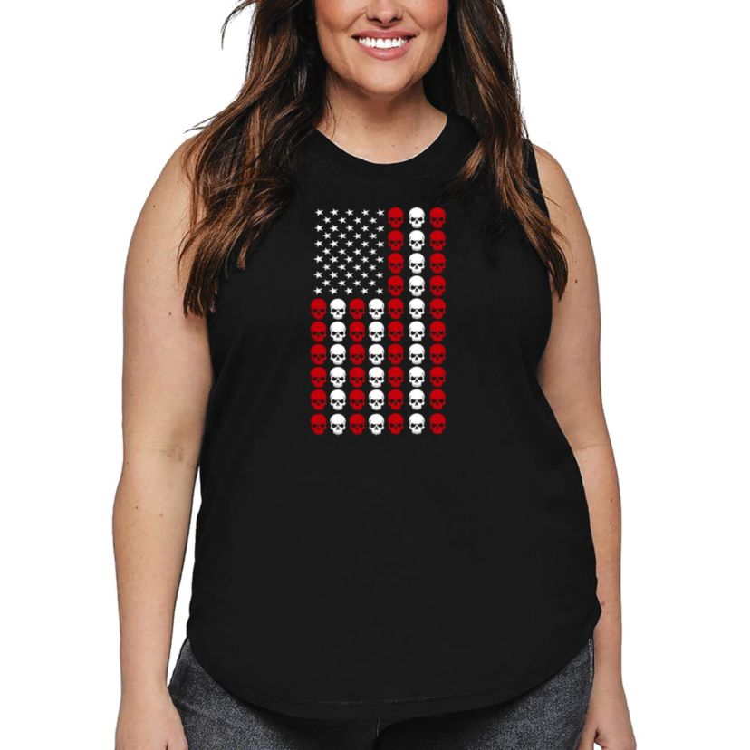 Skull Flag - Womens Plus Size Word Art Tank Top