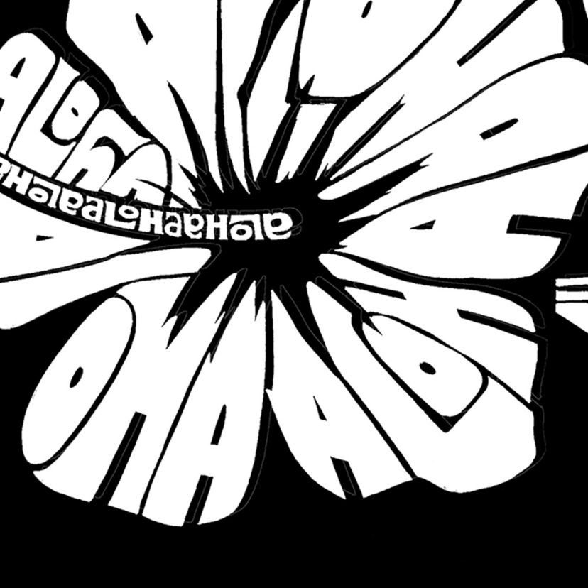 Womens Plus Size Word Art V-Neck - ALOHA
