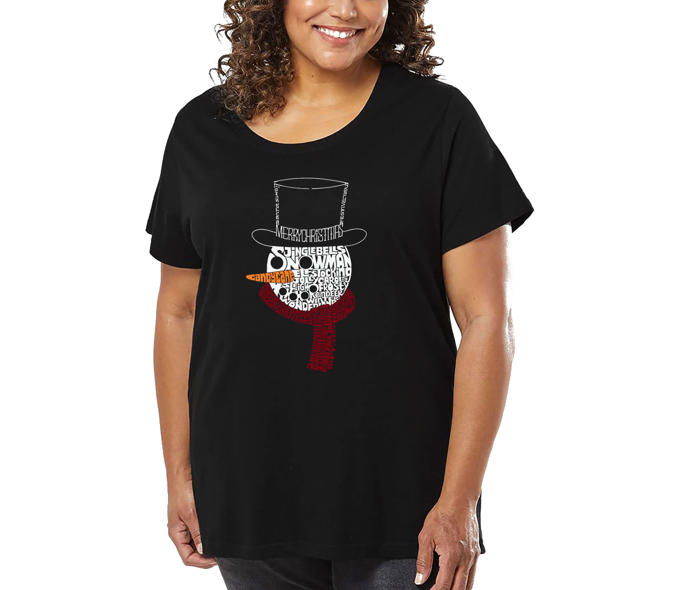 Snowman Face - Womens Plus Size Word Art T-Shirt