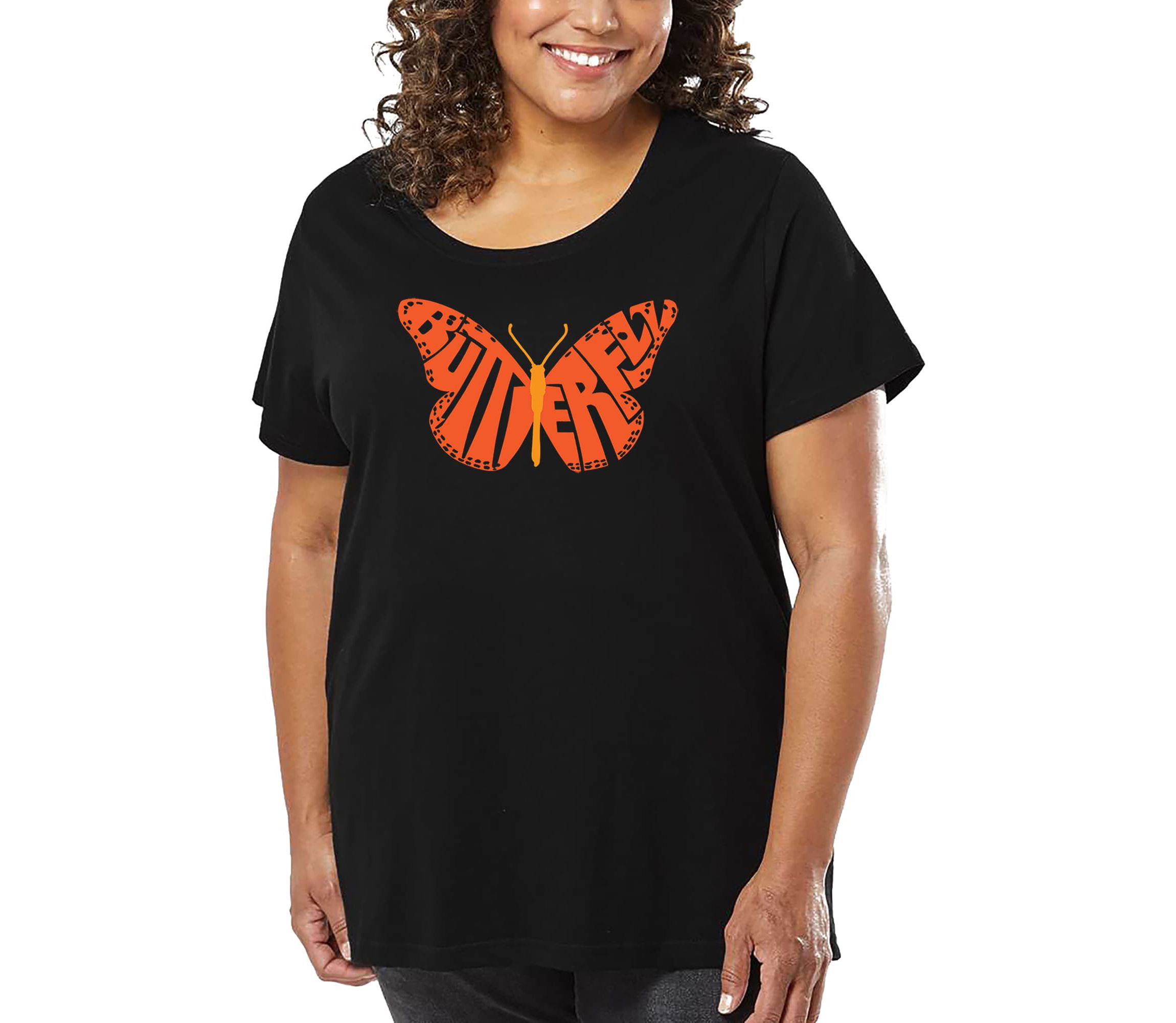 Butterfly - Womens Plus Size Word Art T-Shirt