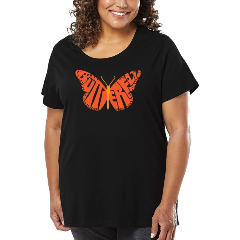 Butterfly - Womens Plus Size Word Art T-Shirt