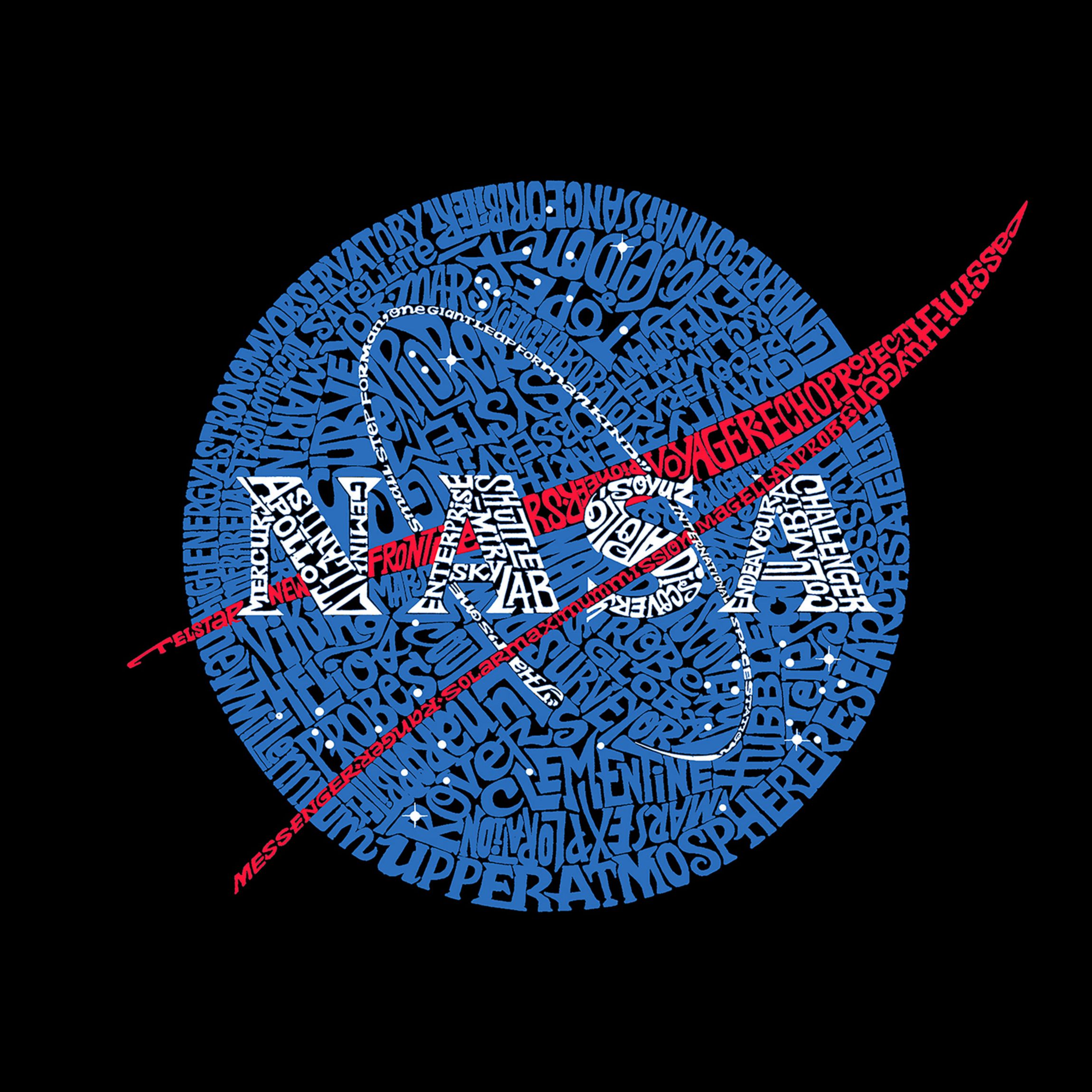 Womens Plus Size Word Art T-shirt - NASAs Most Notable Missions