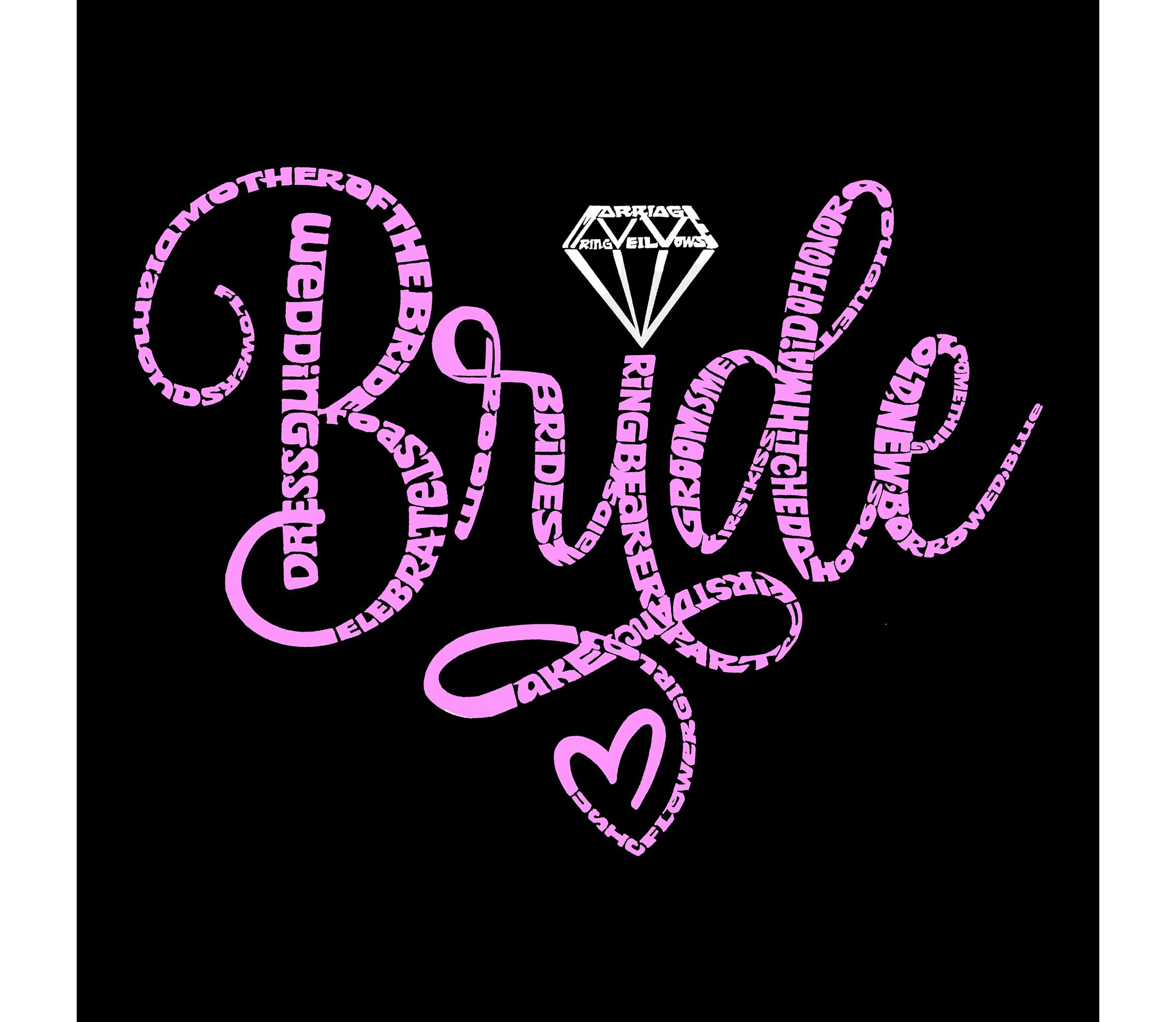 Womens Plus Size Word Art T-shirt - Bride