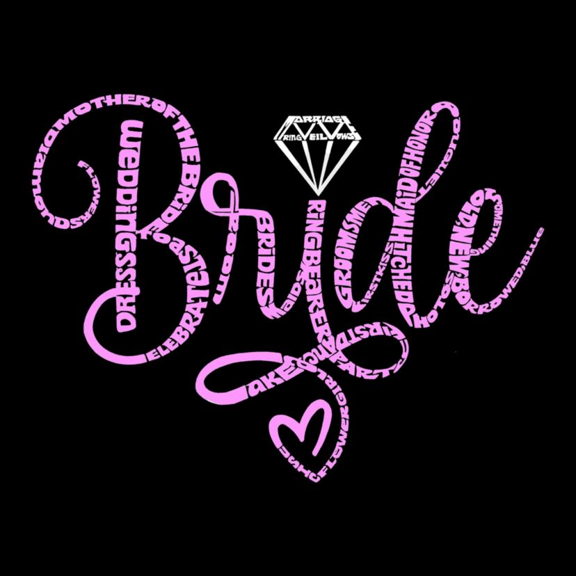 Womens Plus Size Word Art T-shirt - Bride