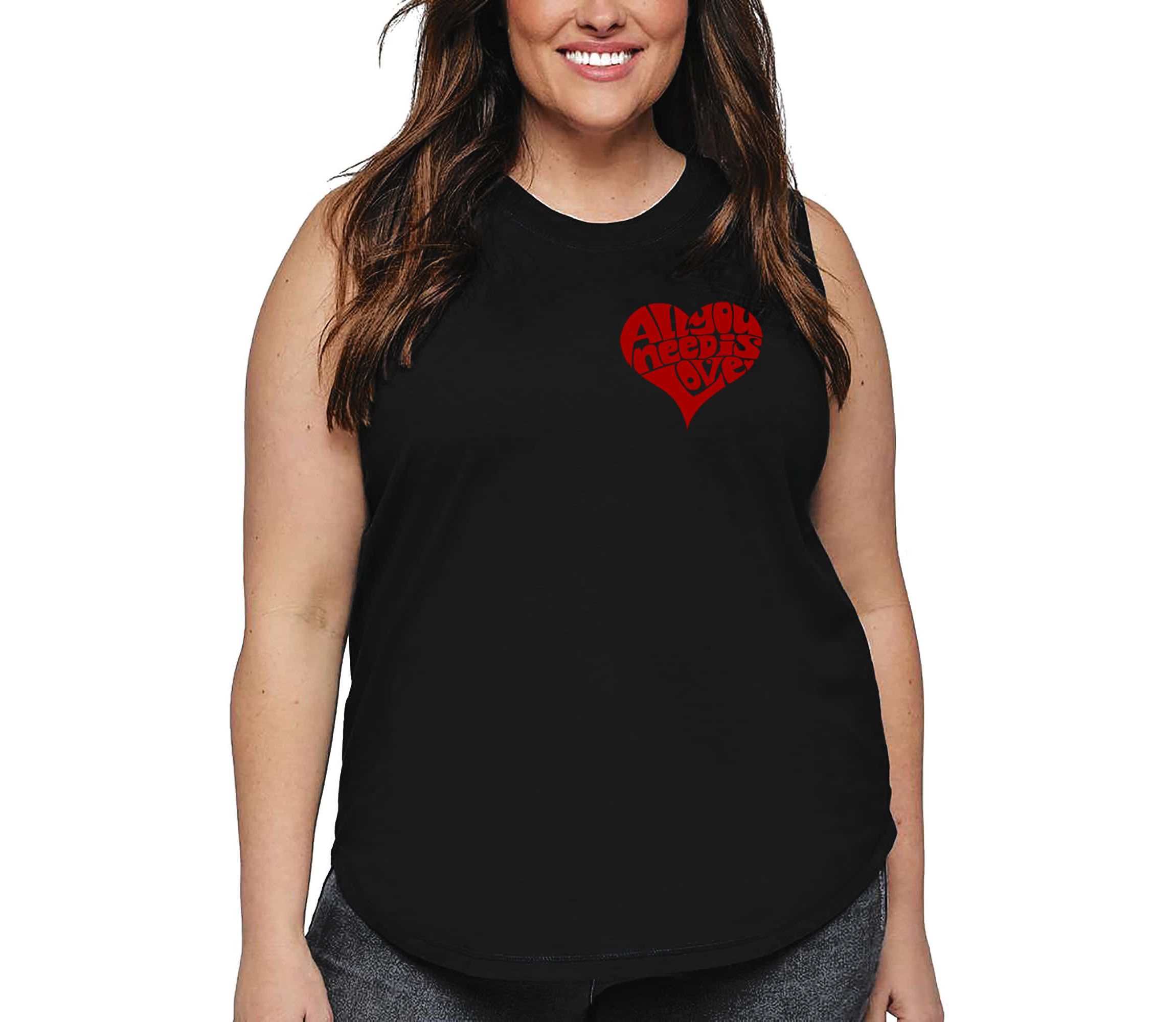 All You Need is Love - Womens Plus Size Word Art Tank Top