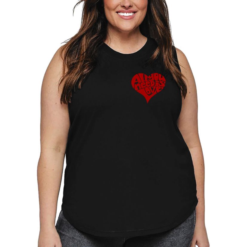 All You Need is Love - Womens Plus Size Word Art Tank Top