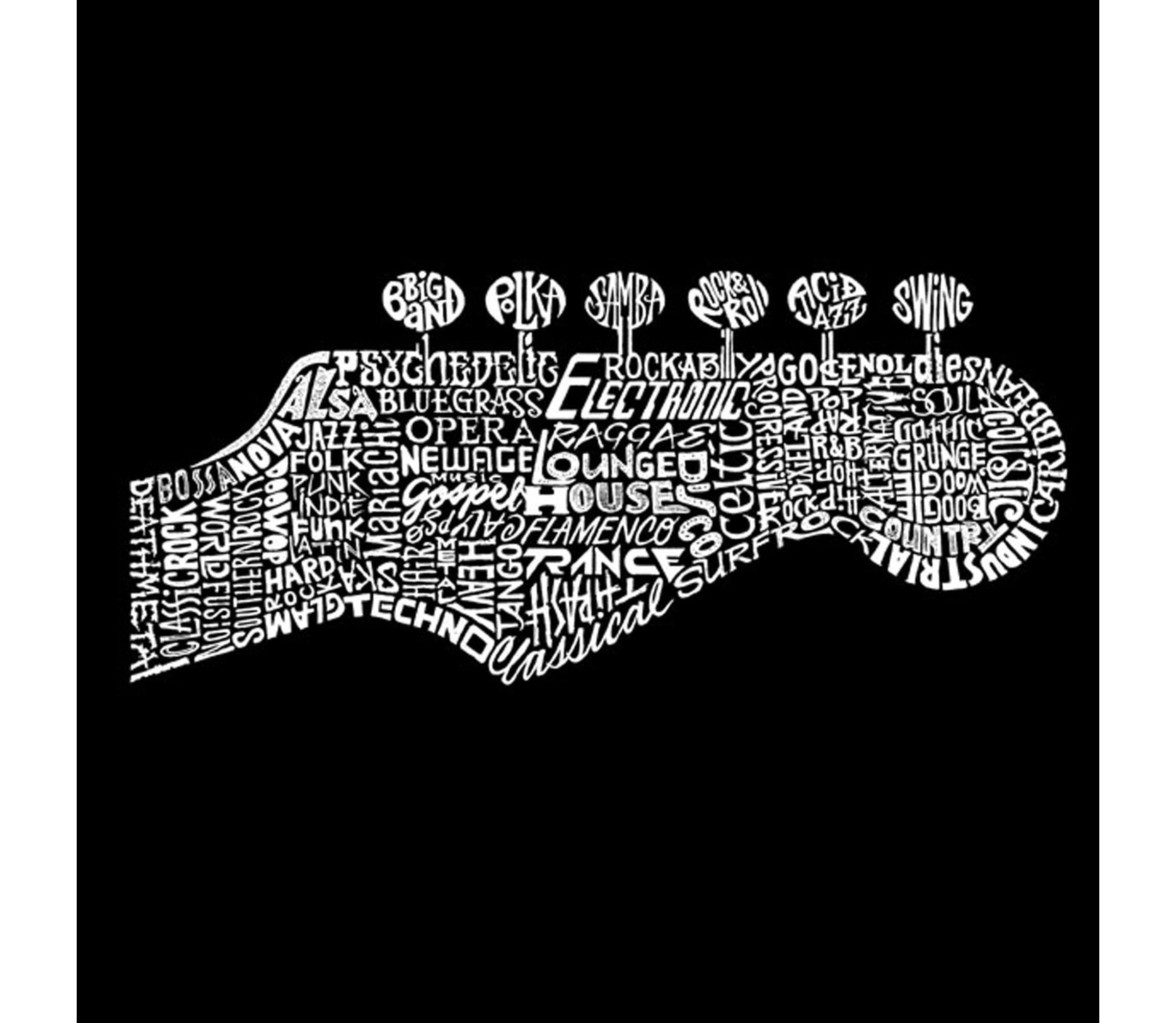 Womens Plus Size Word Art Tank Top - Guitar Head