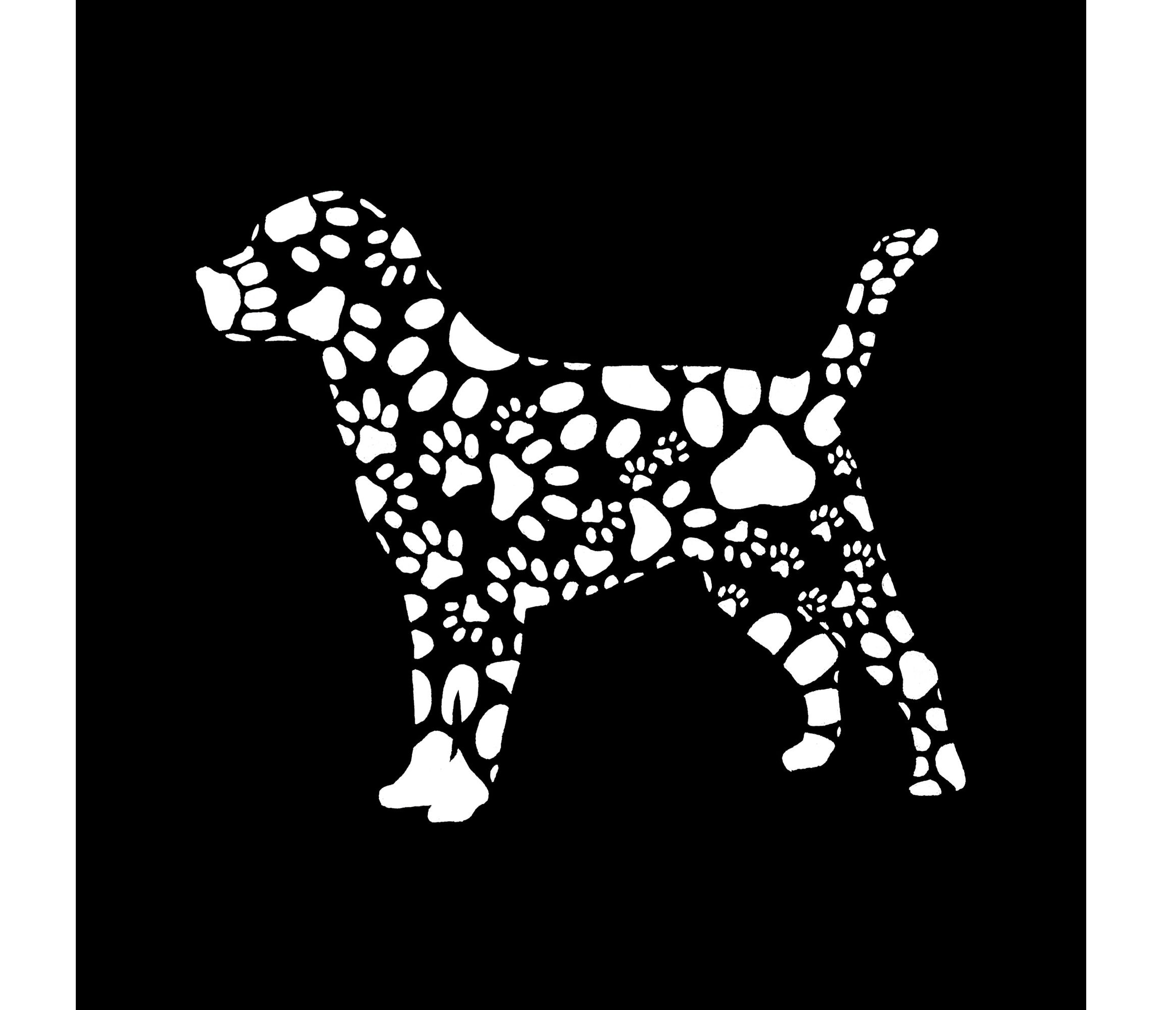 Womens Plus Size Word Art Tank Top - Dog Paw Prints