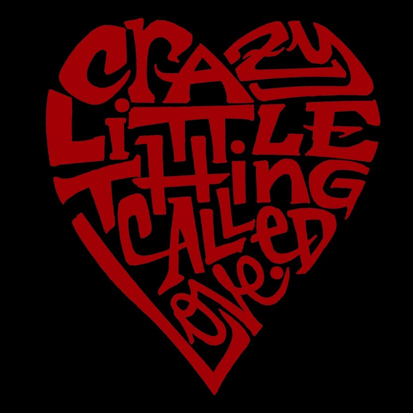 Womens Plus Size Word Art Tank Top - Crazy Little Thing Called Love