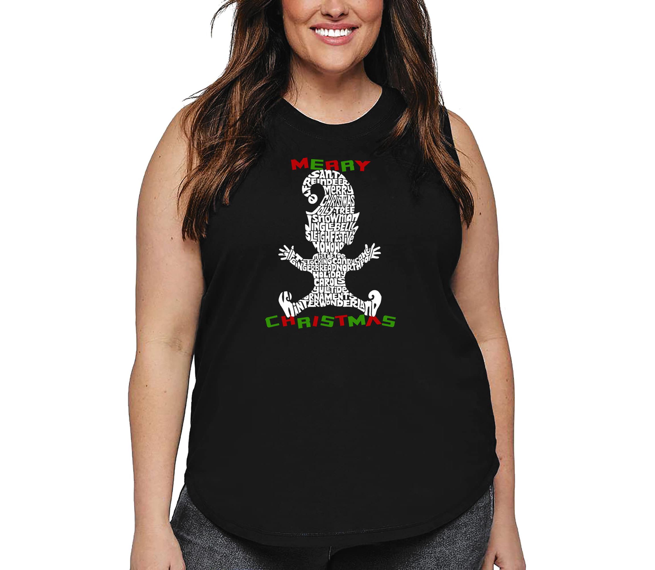Christmas Elf - Womens Plus Size Word Art Tank Top