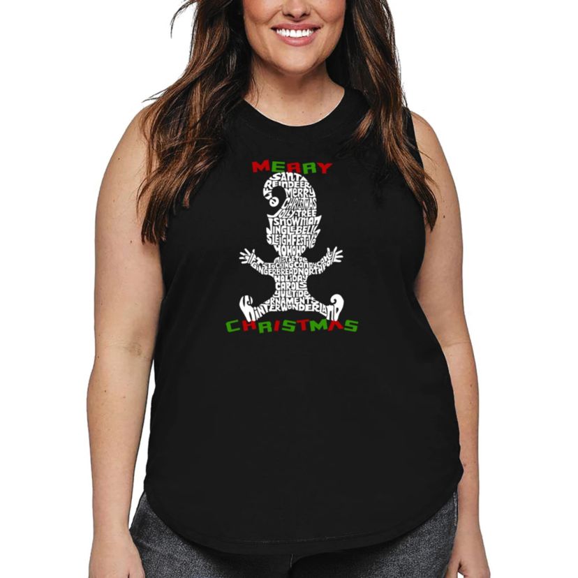 Christmas Elf - Womens Plus Size Word Art Tank Top