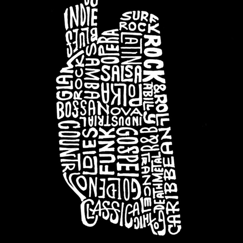Womens Plus Size Word Art Tank Top - 63 DIFFERENT GENRES OF MUSIC
