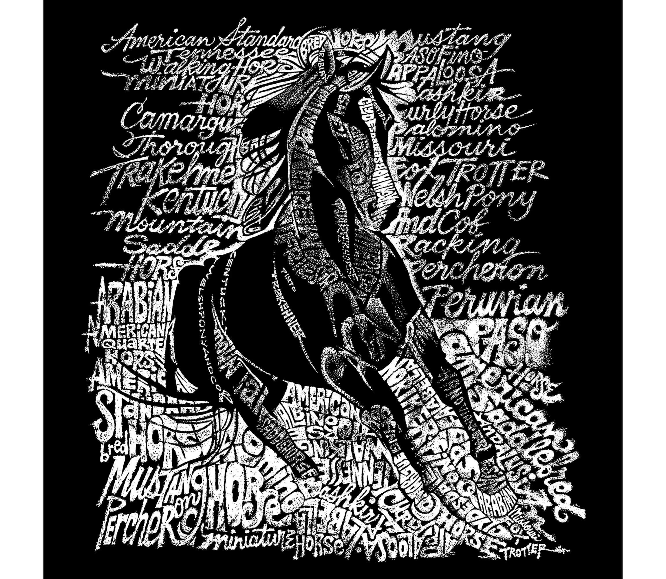 Womens Plus Size Word Art Tank Top - POPULAR HORSE BREEDS