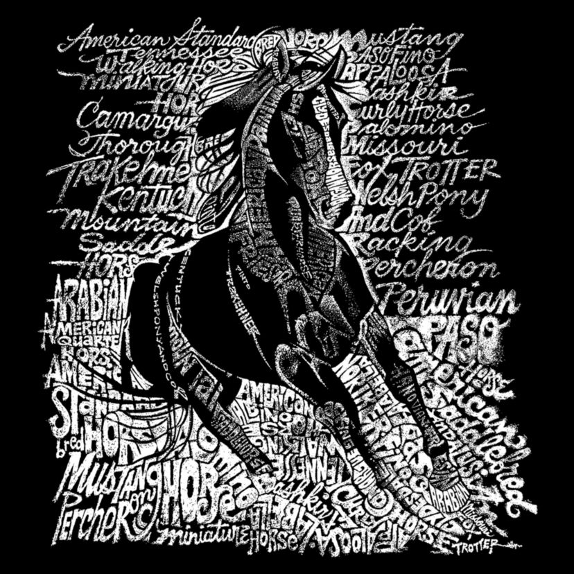Womens Plus Size Word Art Tank Top - POPULAR HORSE BREEDS