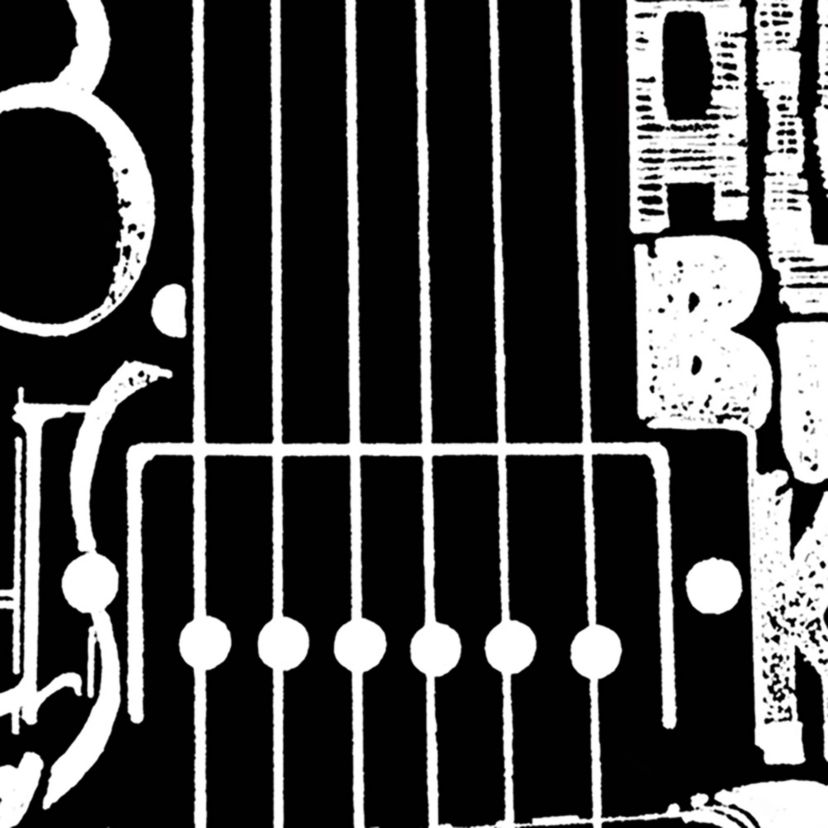 Womens Plus Size Word Art Tank Top - Rock Guitar Head