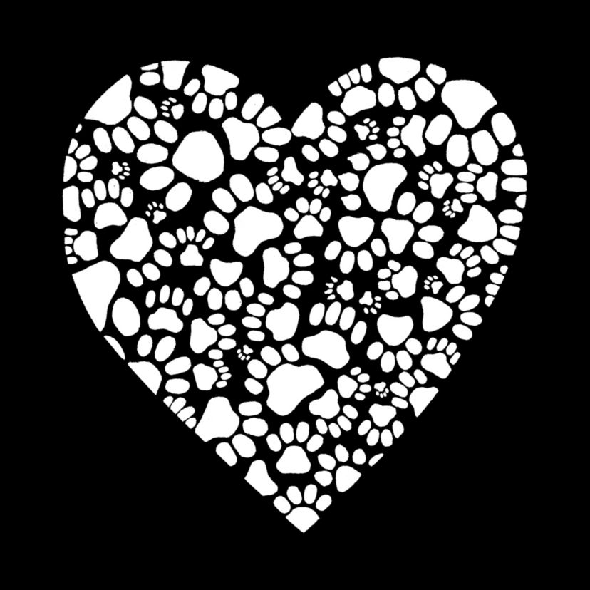 Womens Plus Size Word Art Tank Top - Paw Prints Heart