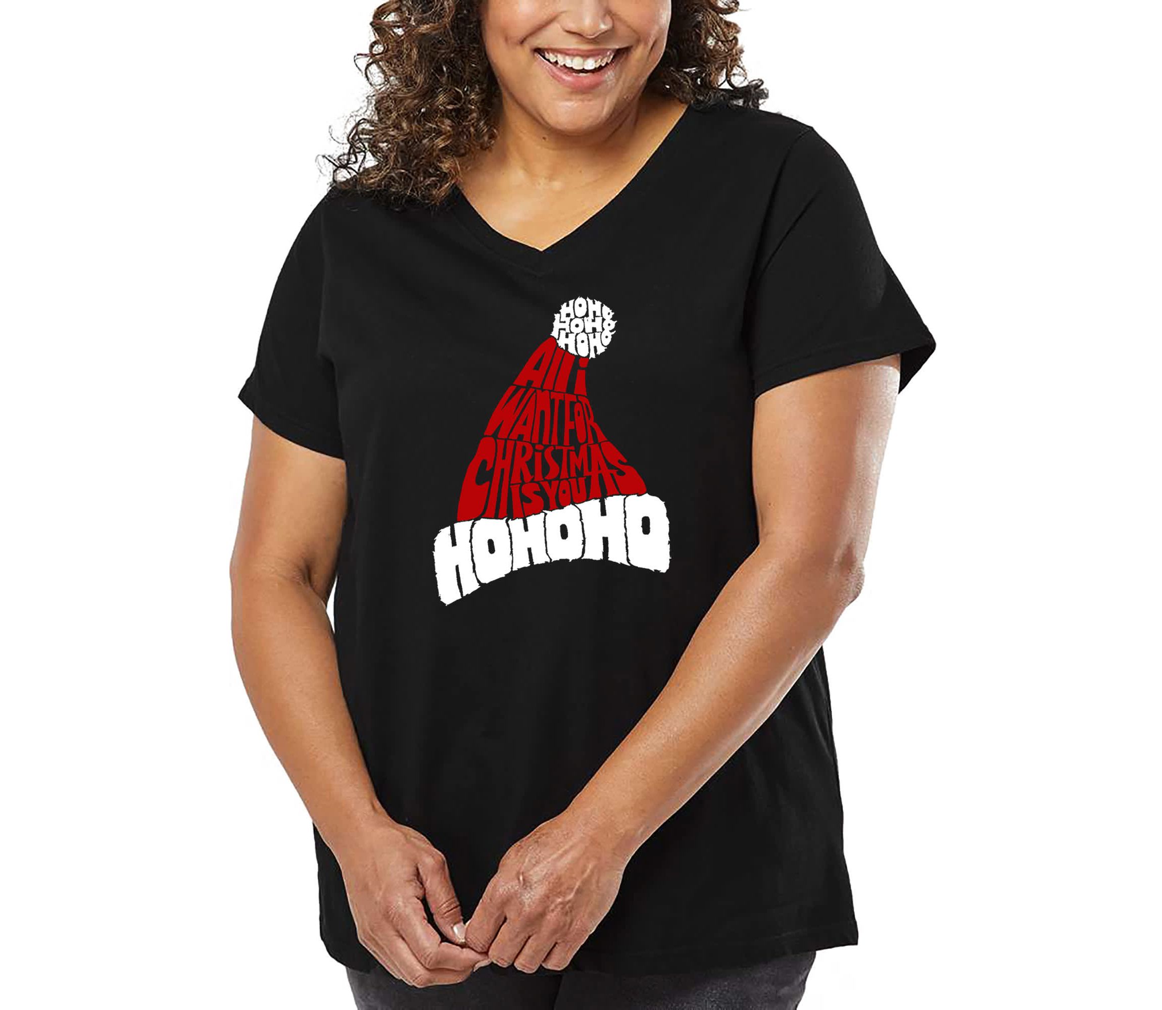 All I Want for Christmas is You - Womens Plus Size Word Art V-Neck