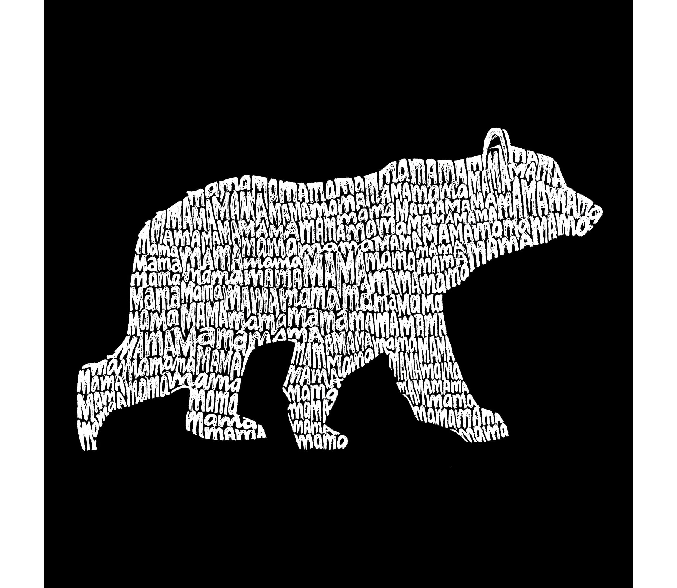 Womens Plus Size Word Art V-Neck - Mama Bear