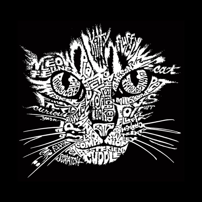 Womens Plus Size Word Art Tank Top - Cat Face