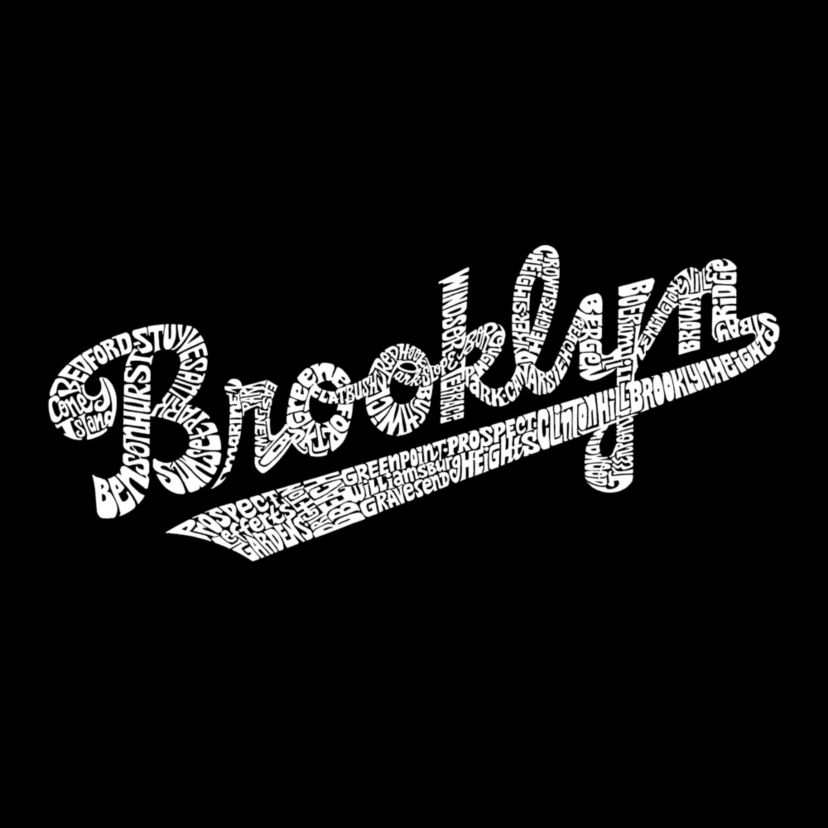 Womens Plus Size Word Art Tank Top - Brooklyn Neighborhoods