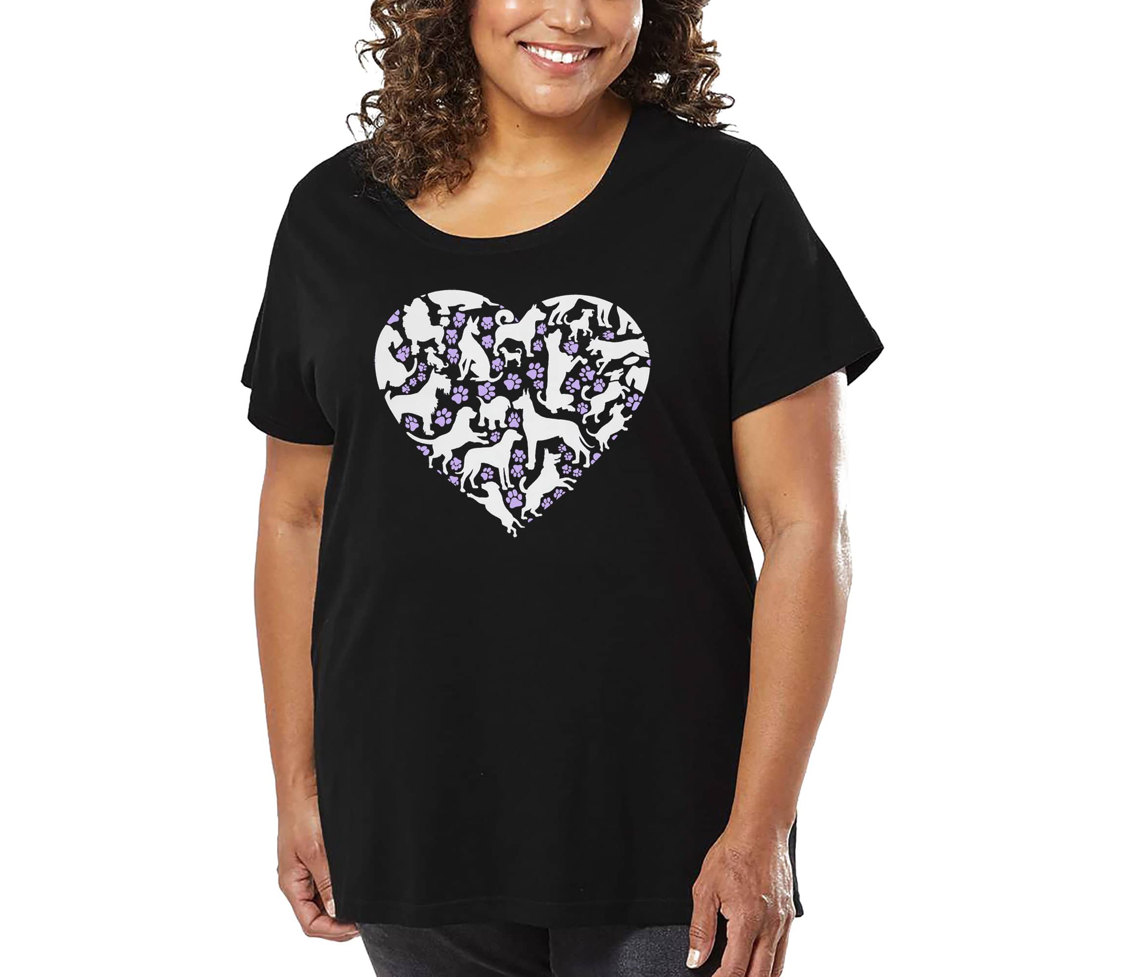 Dog Heart - Womens Plus Size Word Art T-Shirt