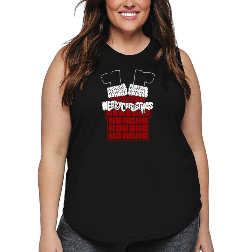 Chimney Santa - Womens Plus Size Word Art Tank Top