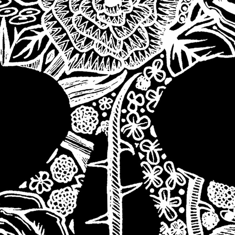 Womens Plus Size Word Art Tank Top - Flower Skull