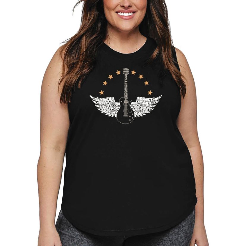 Country Female Singers - Womens Plus Size Word Art Tank Top
