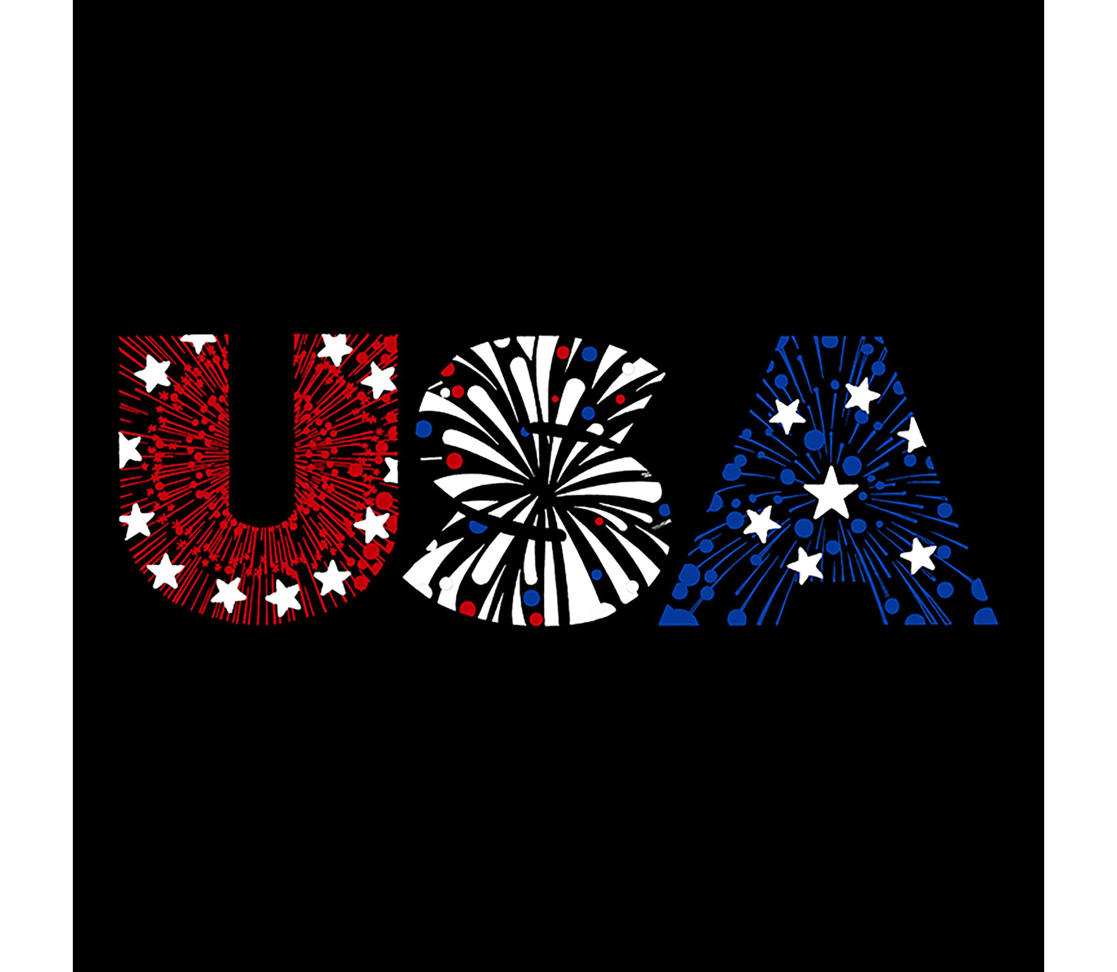 USA Fireworks - Womens Plus Size Word Art T-Shirt