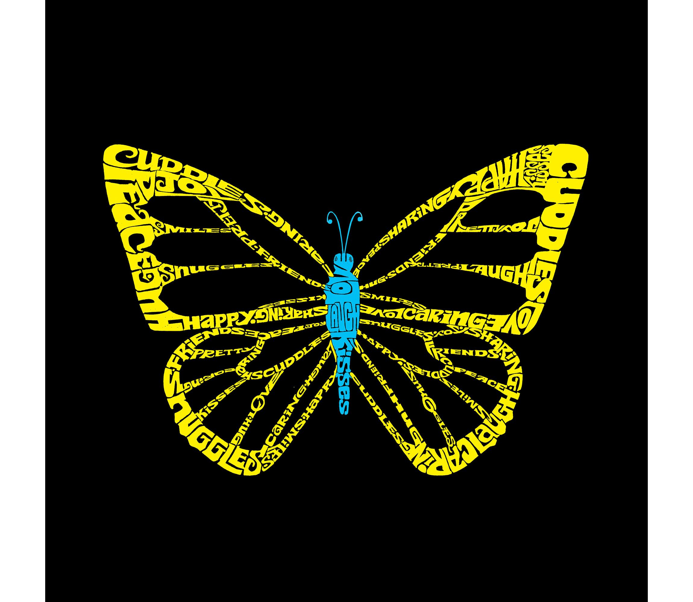 Womens Plus Size Word Art Tank Top - Butterfly
