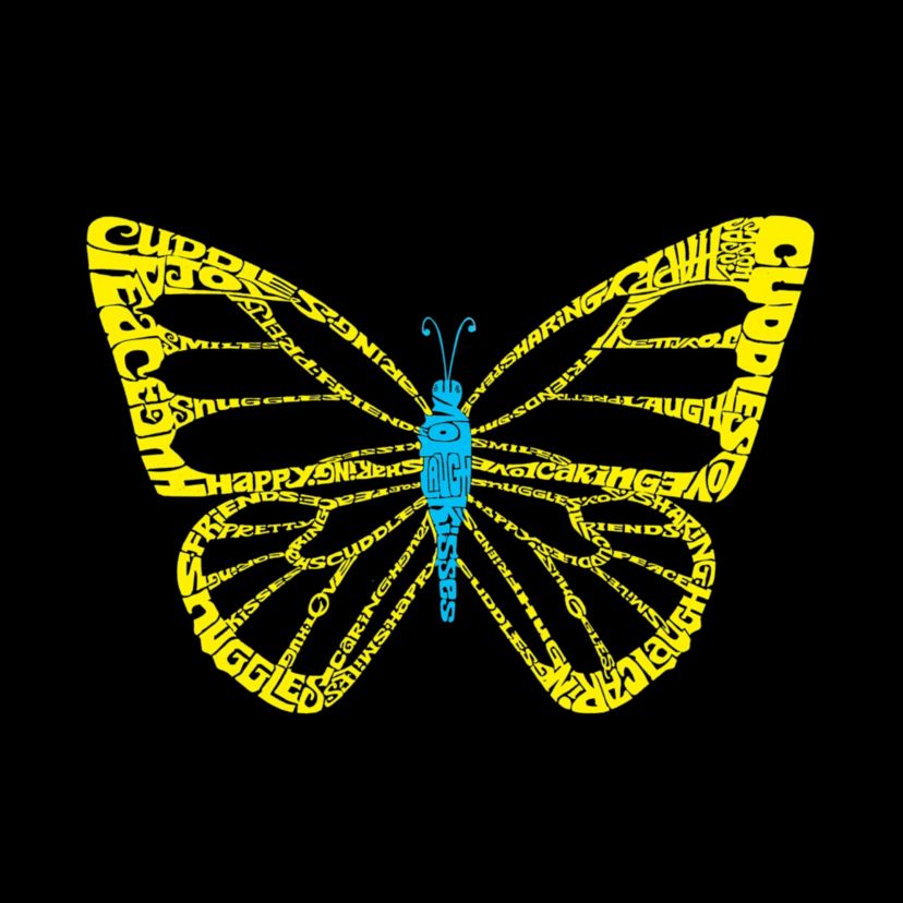 Womens Plus Size Word Art Tank Top - Butterfly