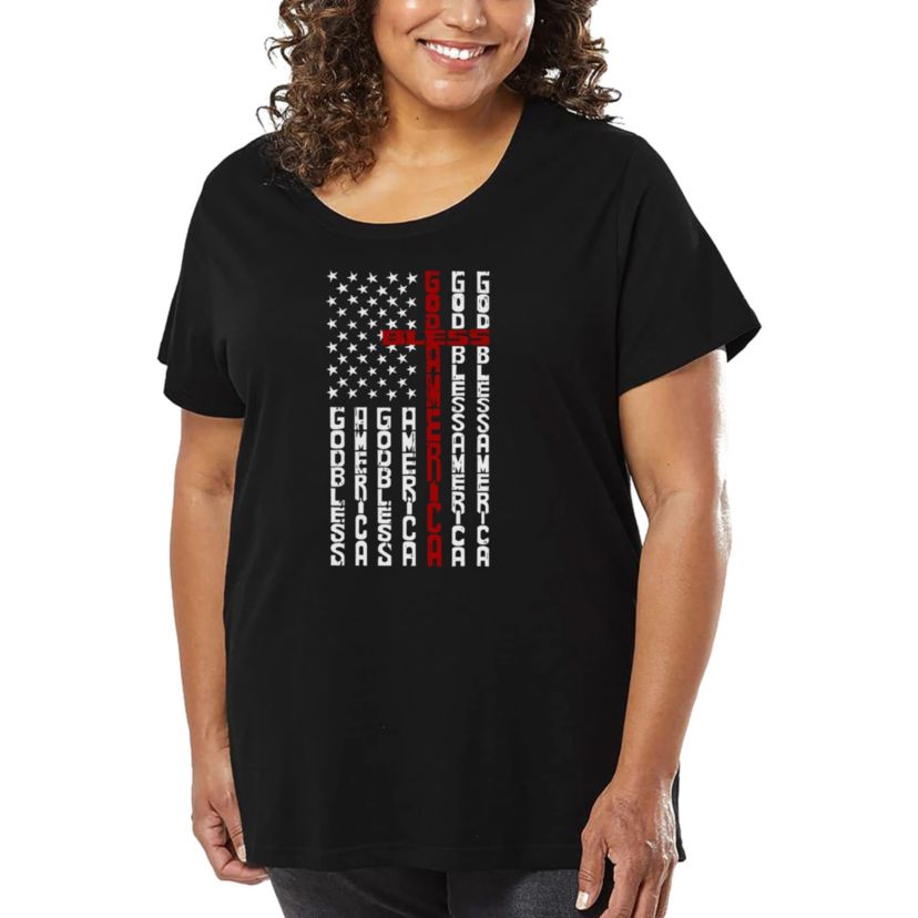 Cross Flag - Womens Plus Size Word Art T-Shirt