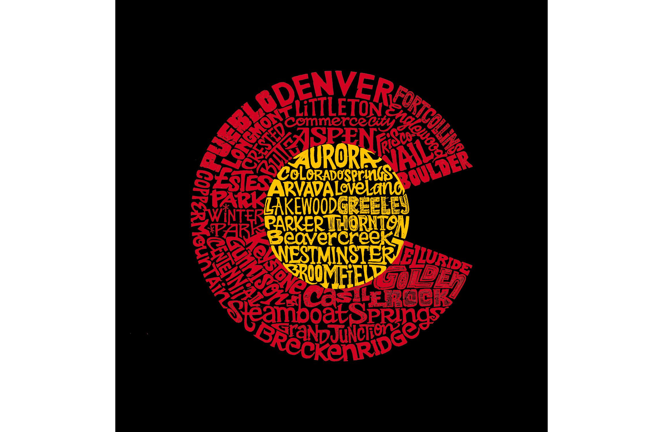 Womens Plus Size Word Art T-shirt - Colorado