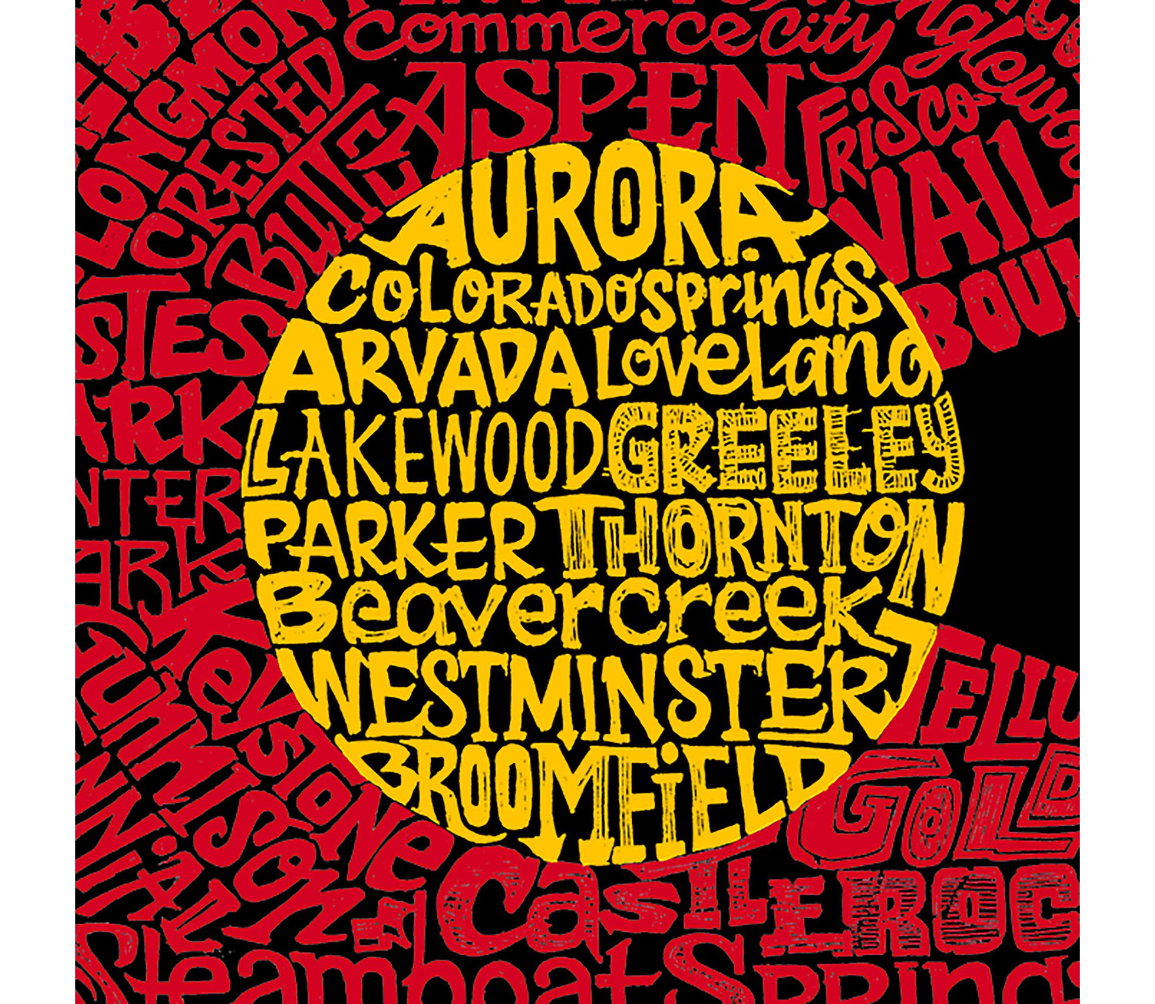 Womens Plus Size Word Art T-shirt - Colorado