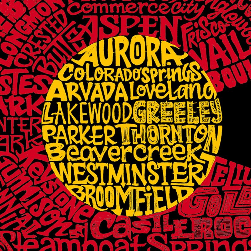 Womens Plus Size Word Art T-shirt - Colorado