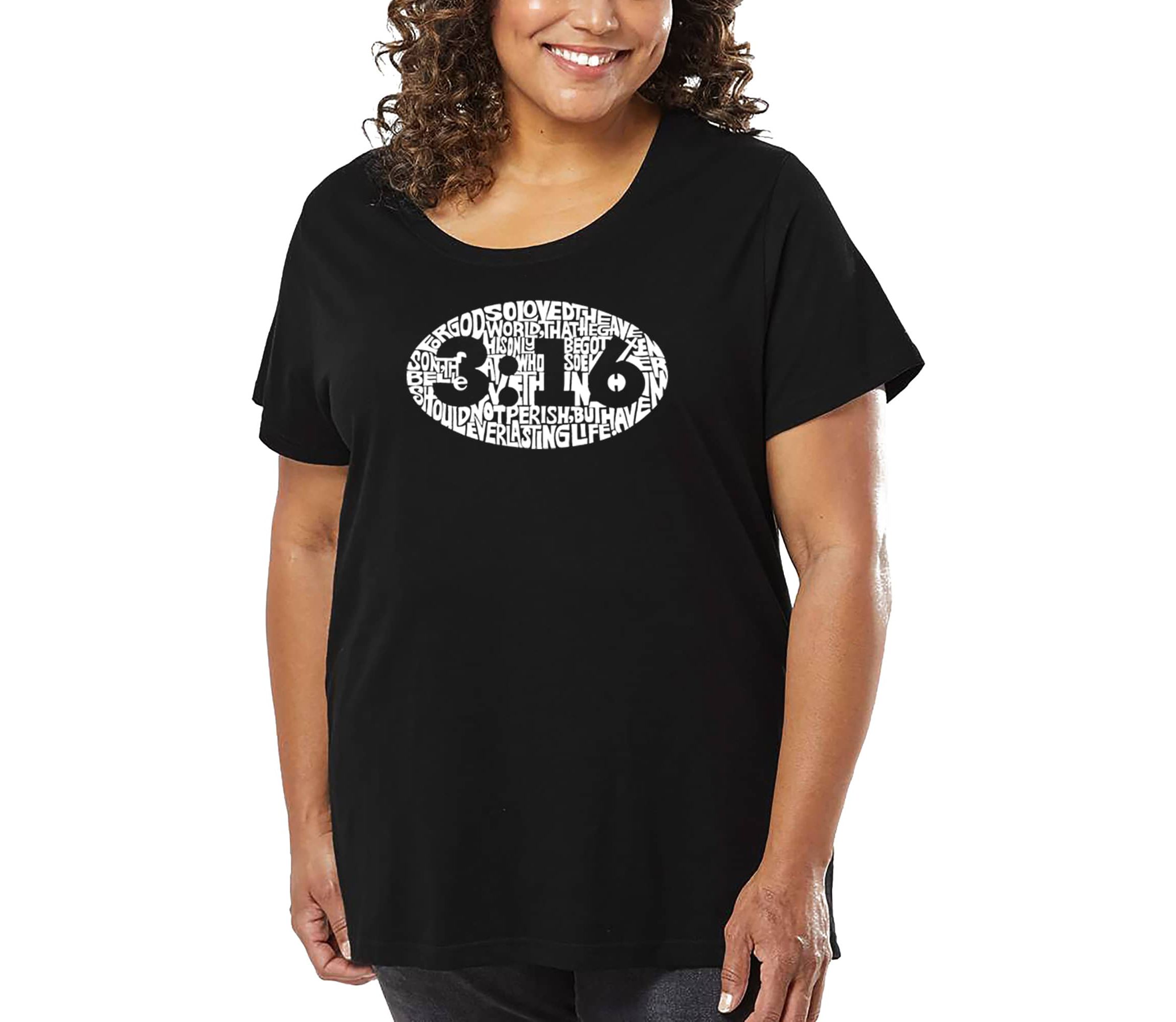Womens Plus Size Word Art T-shirt - John 3:16