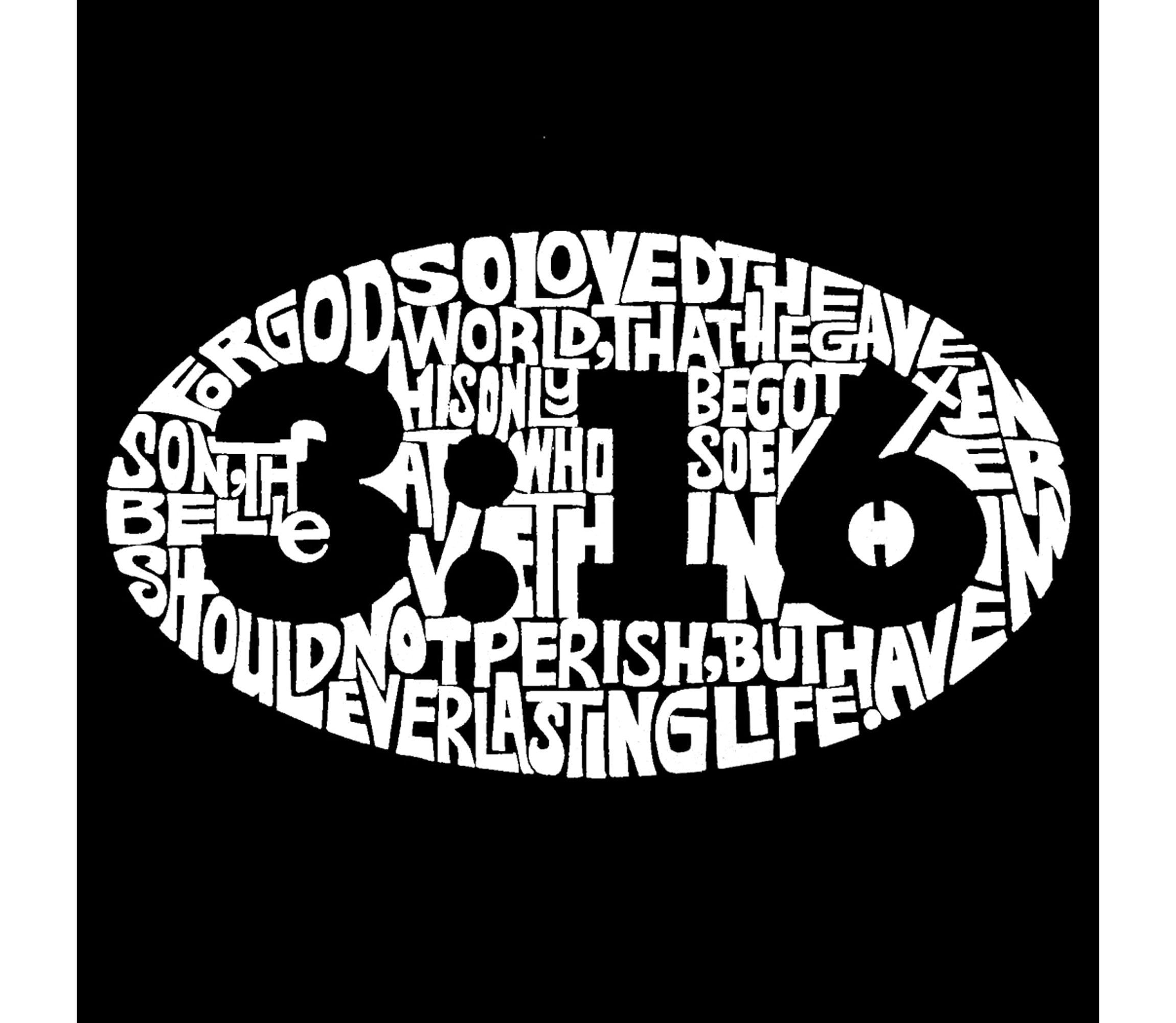 Womens Plus Size Word Art T-shirt - John 3:16