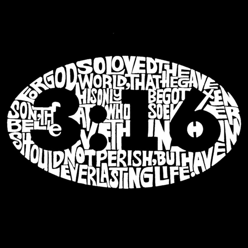 Womens Plus Size Word Art T-shirt - John 3:16