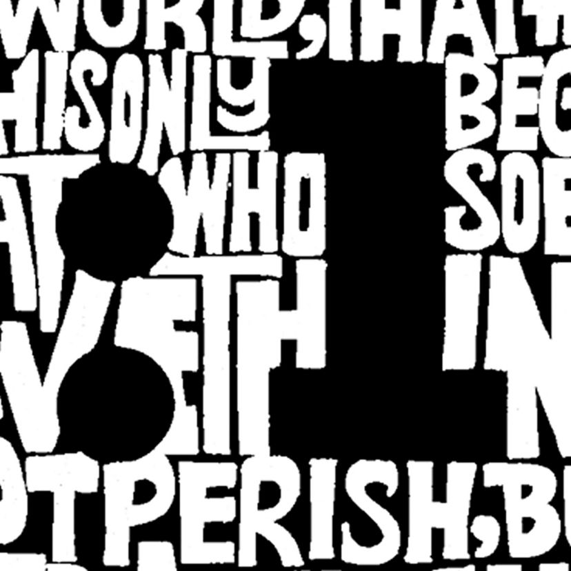 Womens Plus Size Word Art T-shirt - John 3:16