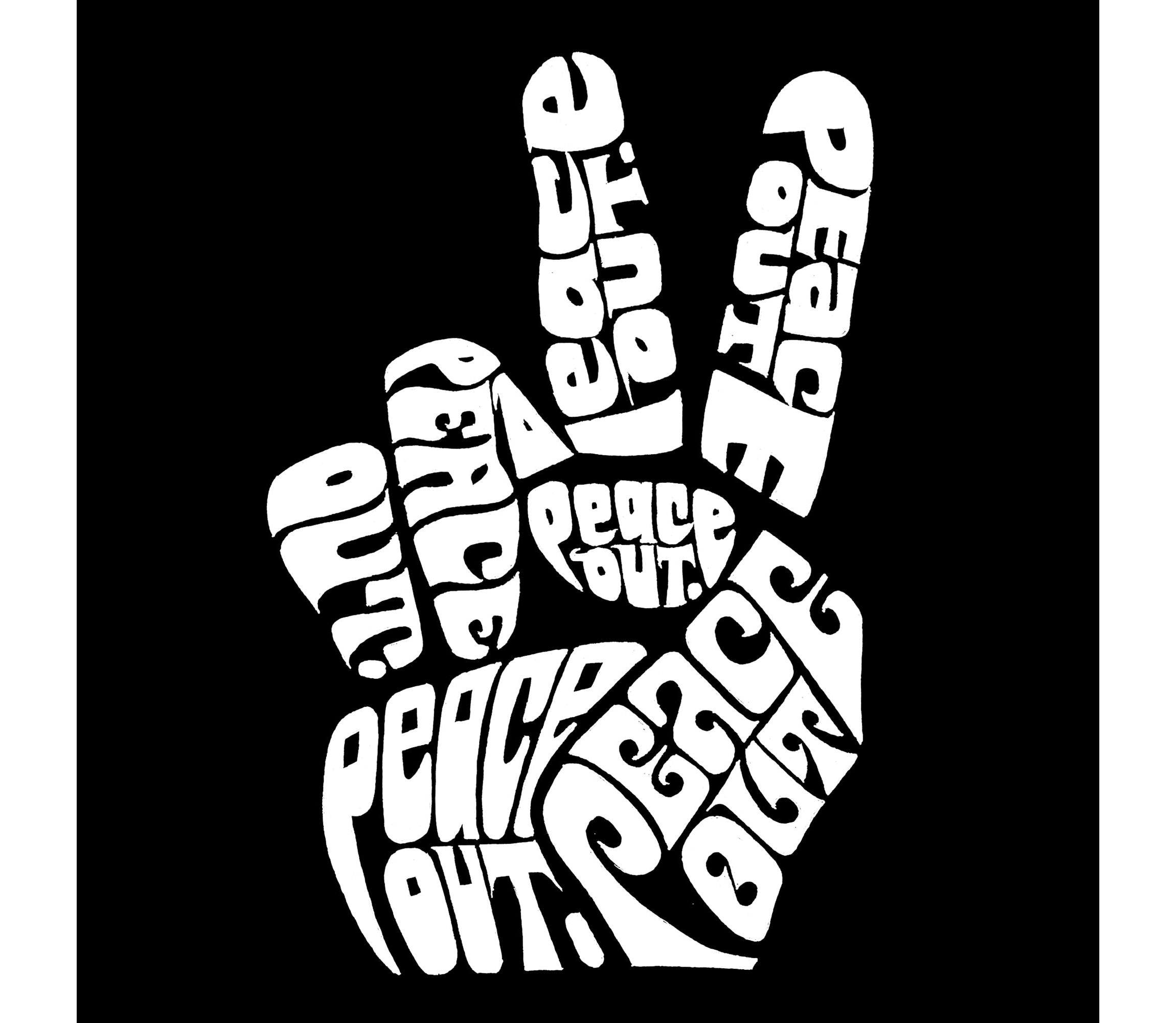Womens Plus Size Word Art T-shirt - Peace Out
