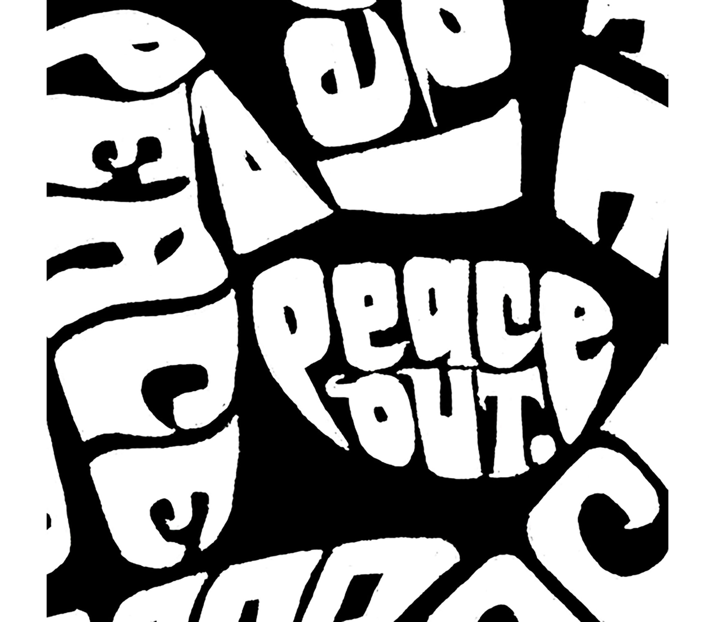Womens Plus Size Word Art T-shirt - Peace Out
