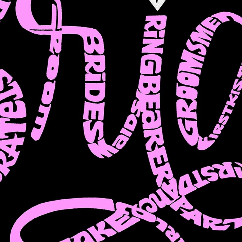 Womens Plus Size Word Art V-Neck - Bride