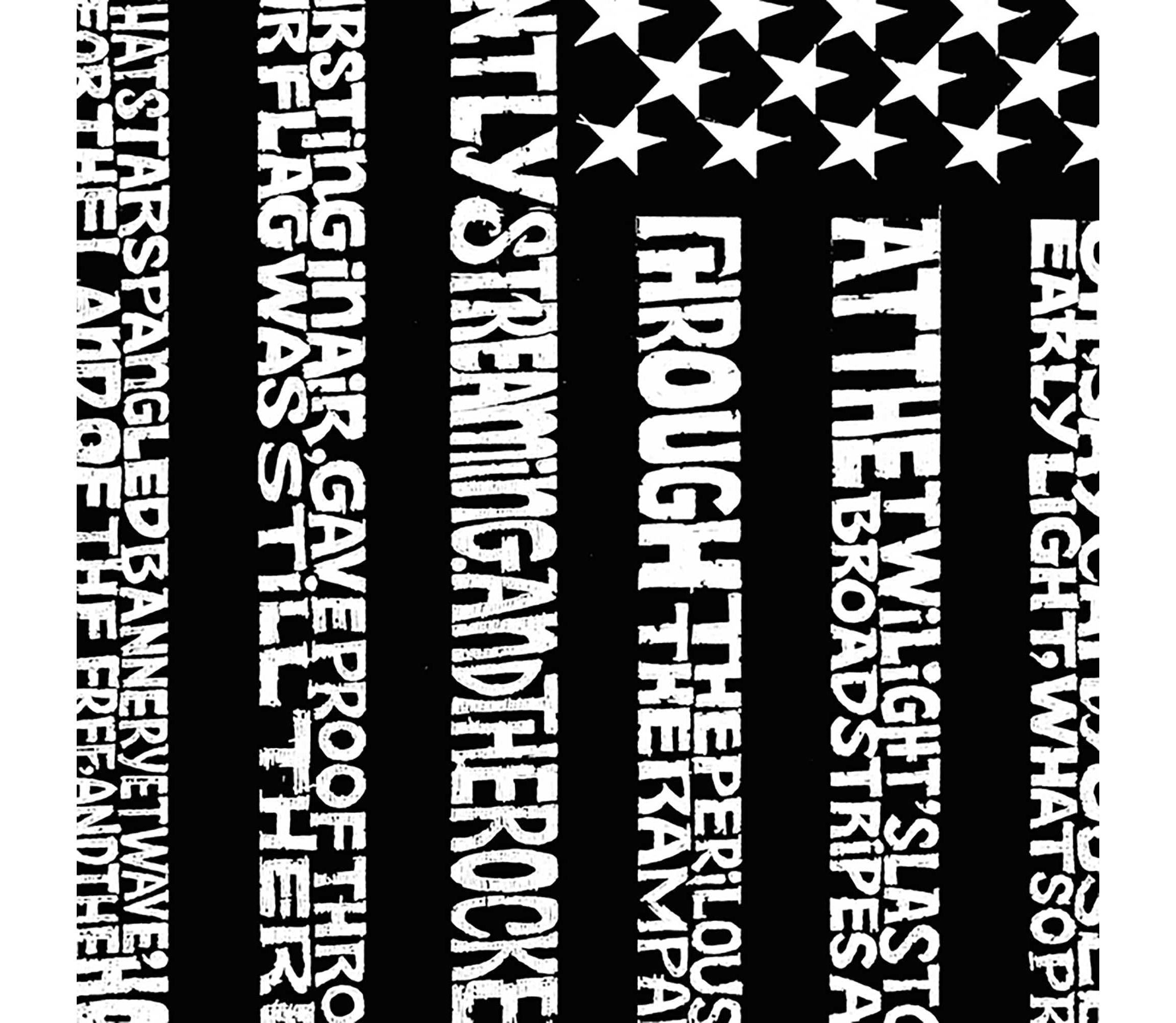 Womens Plus Size Word Art V-Neck - National Anthem Flag