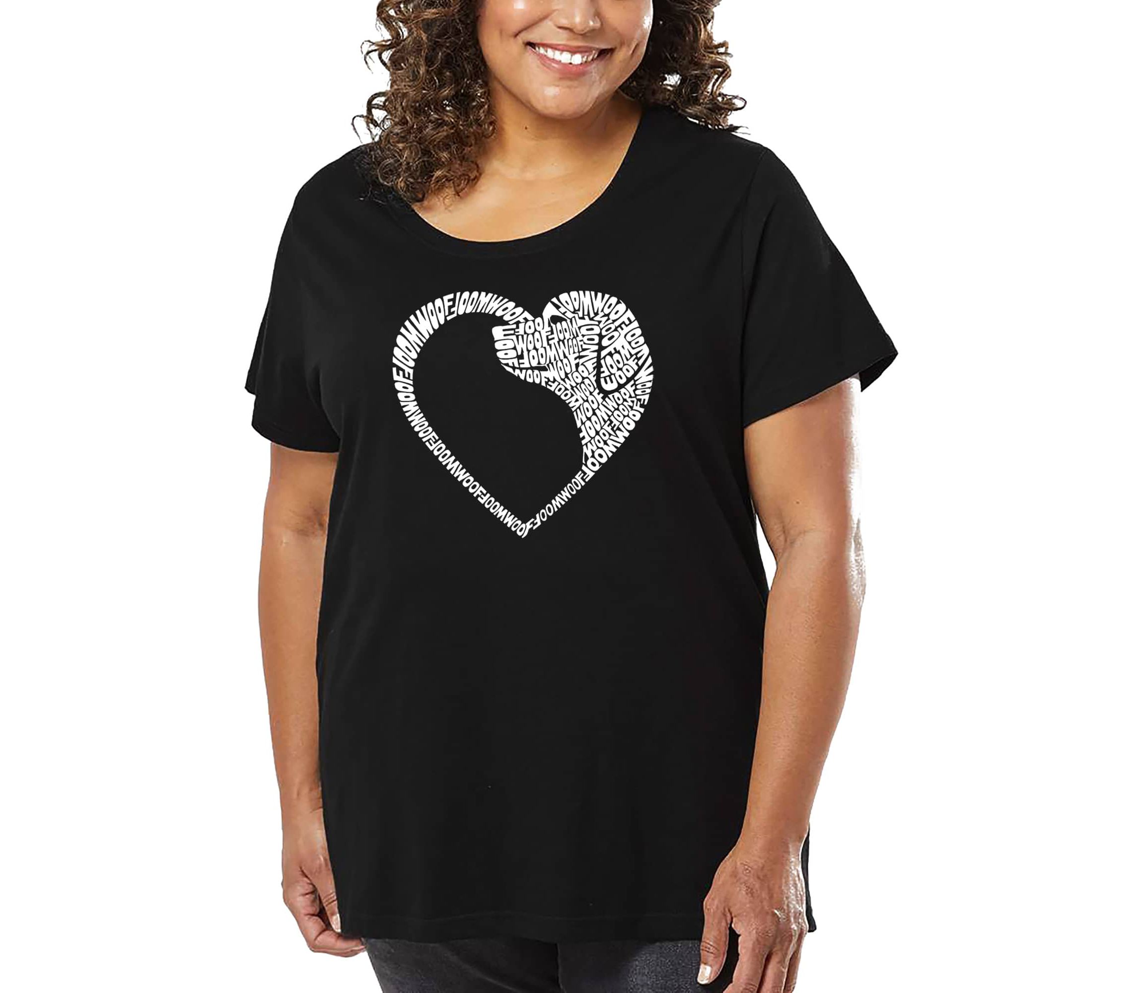 Dog Heart - Womens Plus Size Word Art T-Shirt