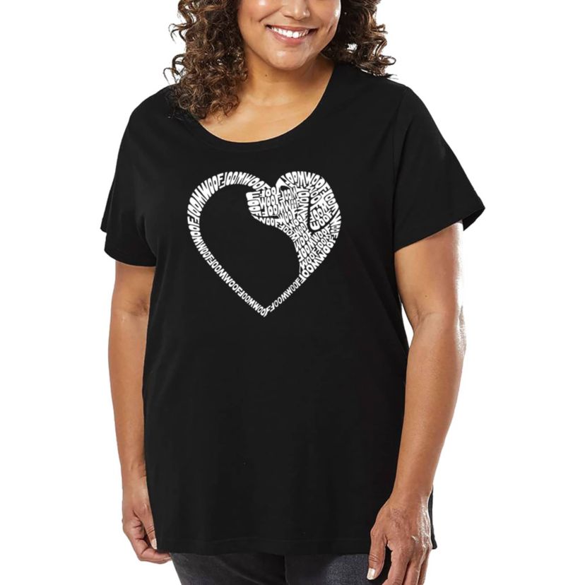 Dog Heart - Womens Plus Size Word Art T-Shirt